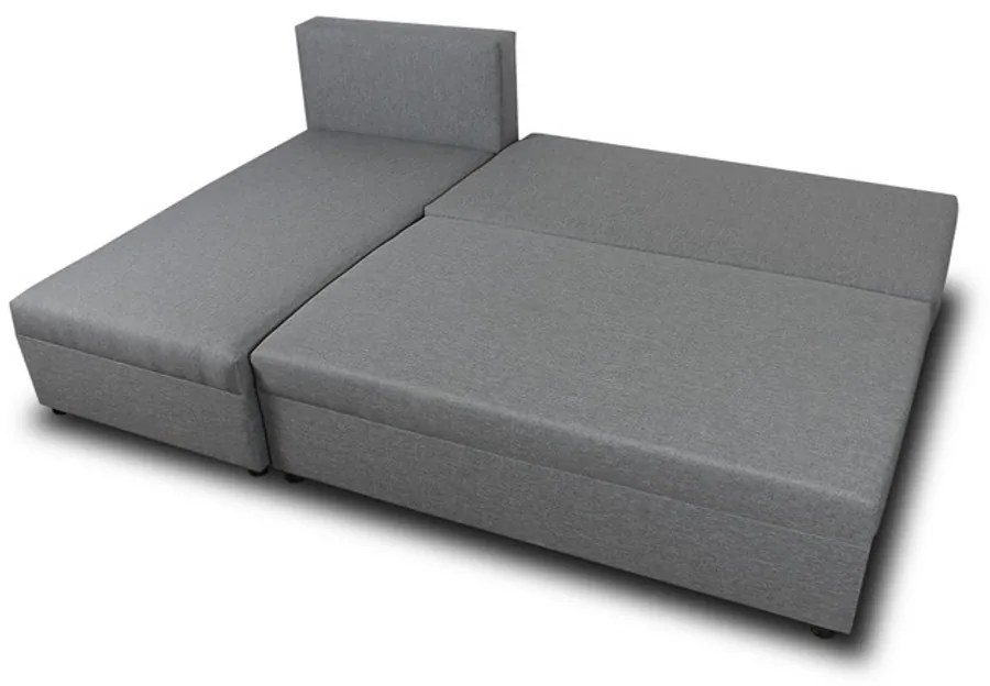 Wygodny narożnik tapicerowany - FELIX z funkcją spania i pojemnikiem na pościel, grafitowy - Sawana 05, prawy