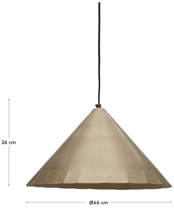 Lampa wisząca w kolorze mosiądzu z metalowym kloszem ø 46 cm Parlava – Kave Home