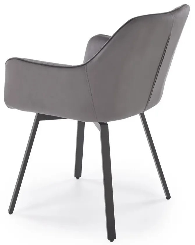 Krzesło tapicerowane K588 VELVET szare obracane HALMAR