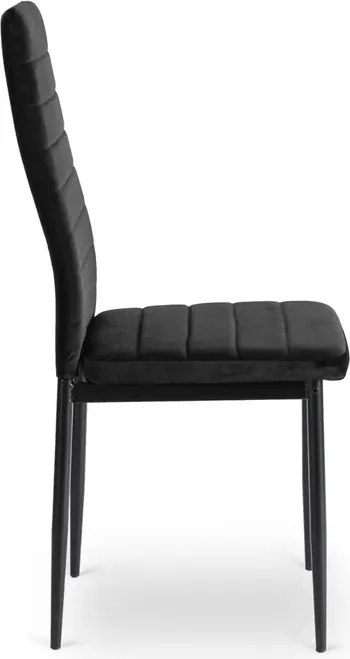 Zestaw Stół Rozkładany SKUBI 120-160 cm Dąb Craft/Czarny i 4 Krzesła NARIS Czarne