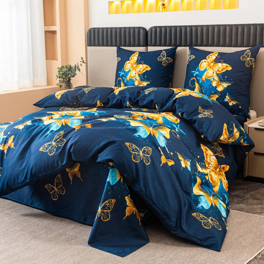 PrzytulneMieszkanie.pl PrzytulneMieszkanie.pl Pościel z mikrofibry ROYAL BUTTERFLY niebieska Rozmiar pościeli: 70 x 80 cm | 140 x 200 cm