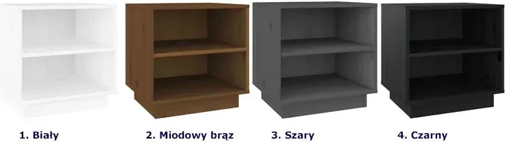 Drewniana szafka nocna z półkami miodowy brąz N9-A06