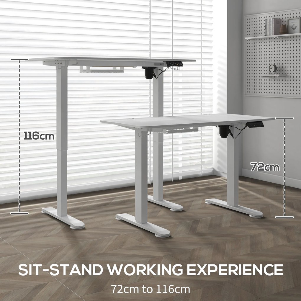 Vinsetto Elektryczne biurko regulowane, 120x60x72-116cm, Białe
