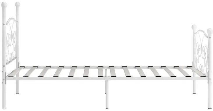 Białe rustykalne łóżko małżeńskie 160x200 cm R0-S95