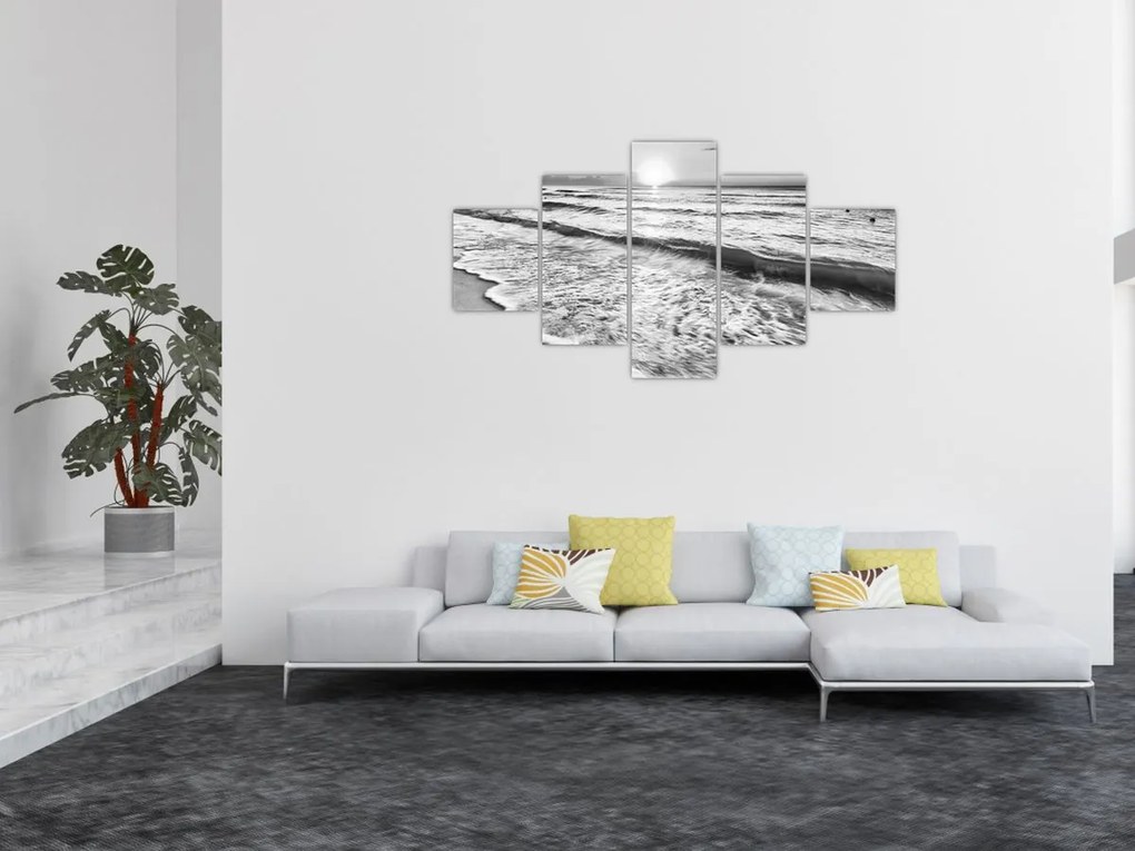 Obraz - Zachód słońca nad morzem (125x70 cm)