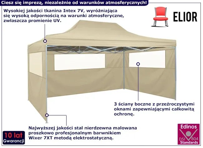 Beżowy namiot ogrodowy - Exio