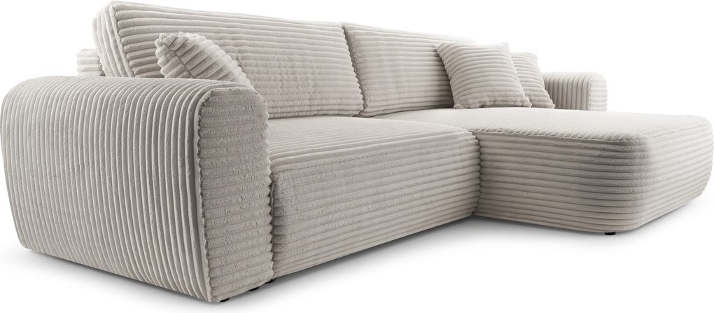 Masseno Narożnik VIVA z funkcją spania i pojemnikiem na pościel Narozniki L, Rozkładana sofa - Szary, TILIA 86