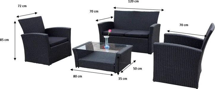 Zestaw mebli ogrodowych technorattan Unico