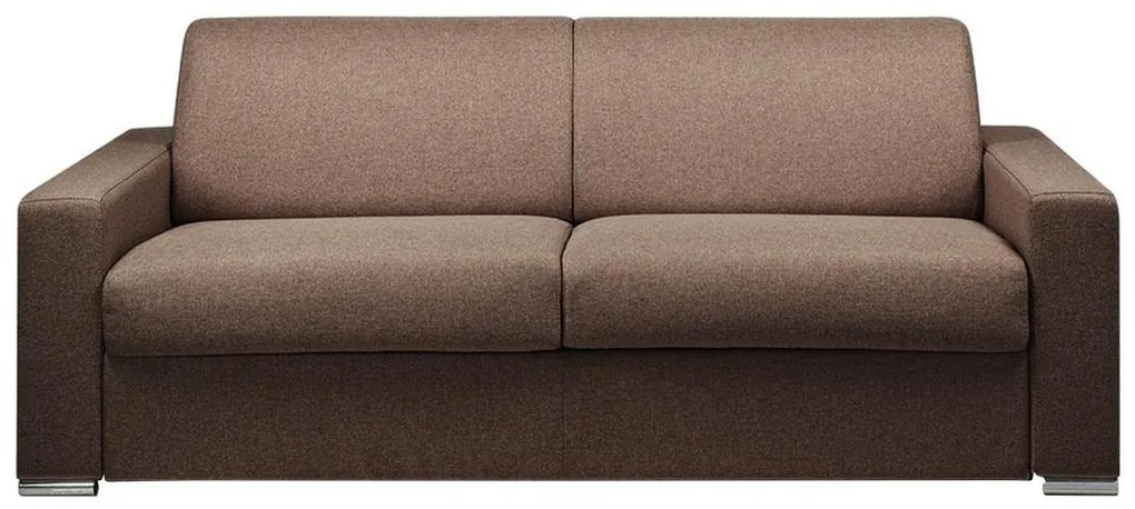 Kanapa 4-osobowa z ekspresowym mechanizmem rozkładania z tkaniny CALITO - Kolor: brązowy - Wymiary miejsca do spania: 160 cm - Materac 14 cm