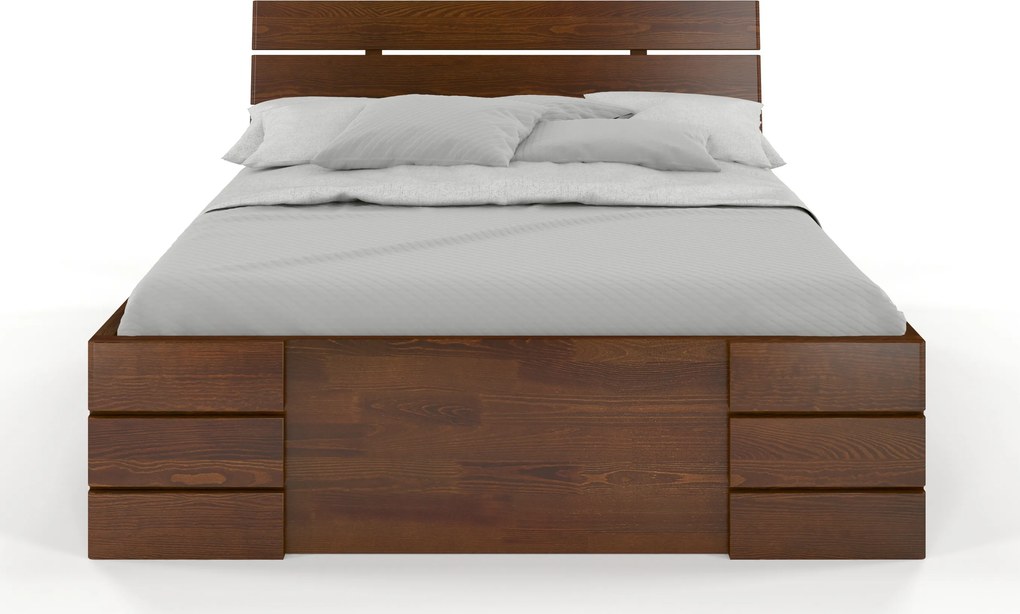 Łóżko sosnowe Visby Sandemo High Drawers