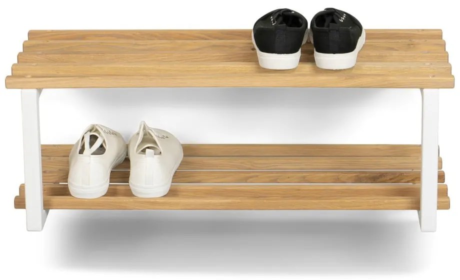 Biała/w naturalnym kolorze metalowa wisząca szafka na buty 71x26x34 cm Marco – Spinder Design