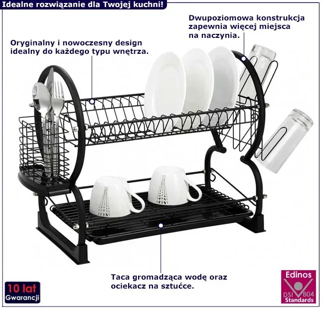 Metalowy ociekacz na naczynia i sztućce L9-F71