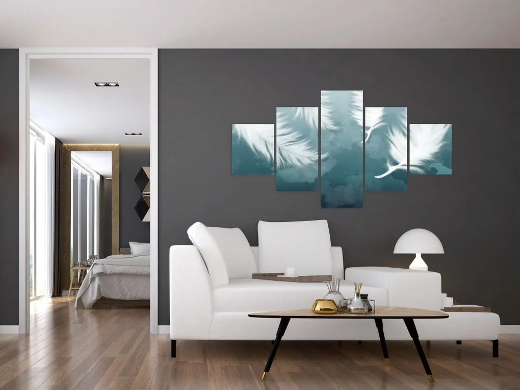 Obraz - Białe pióro (125x70 cm)