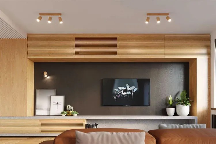 Skandynawski drewniany plafon punktowy - A184 W6-R27