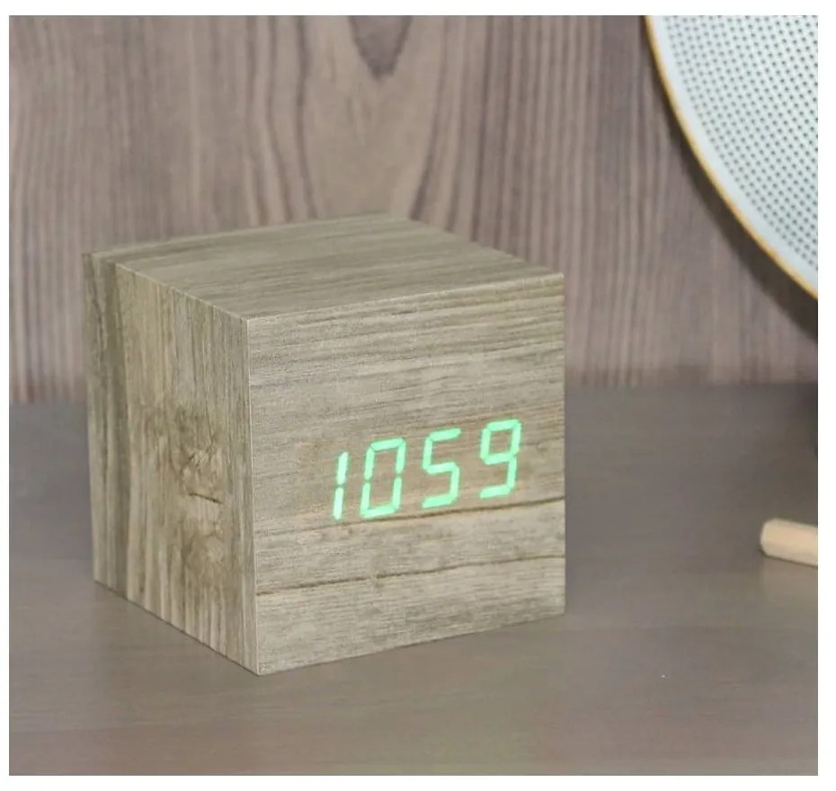 Budzik cyfrowy Wooden Cube Click – Gingko