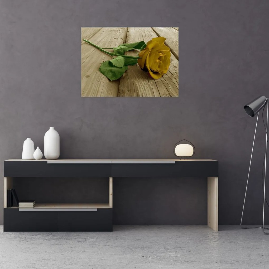 Obraz - Żółte róże w stylu vintage (70x50 cm)
