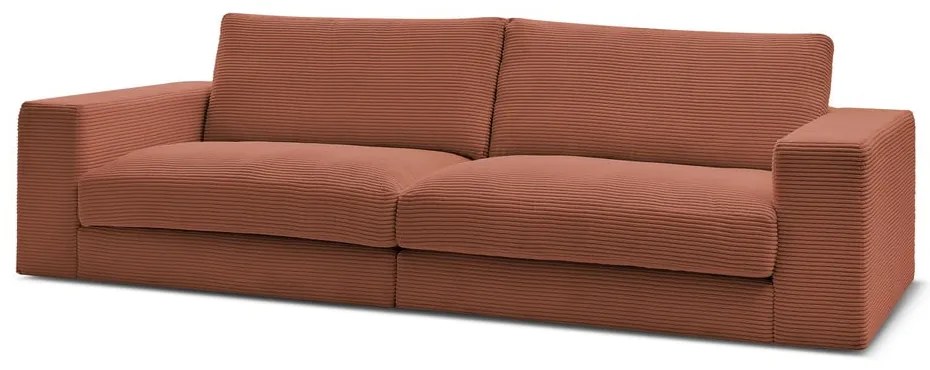 Sztruksowa sofa w kolorze terakoty 274 cm Leonard – Bobochic Paris