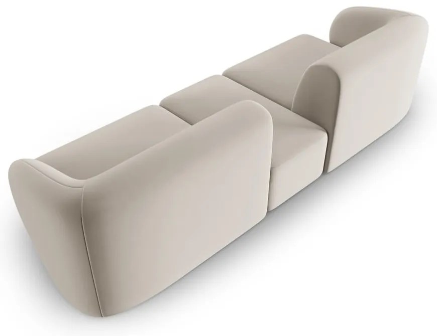 Beżowa aksamitna sofa 246 cm Paolo – Milo Casa