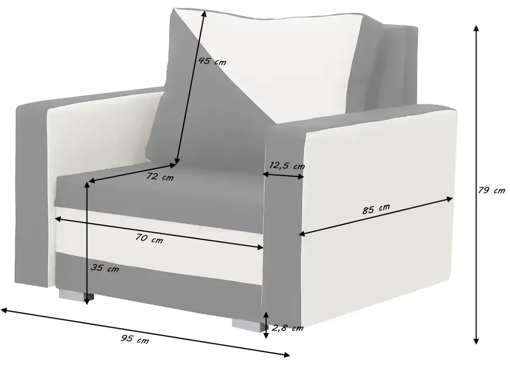 Fotel rozkładany z funkcją spania ASTO1 Brązowy/Beżowy