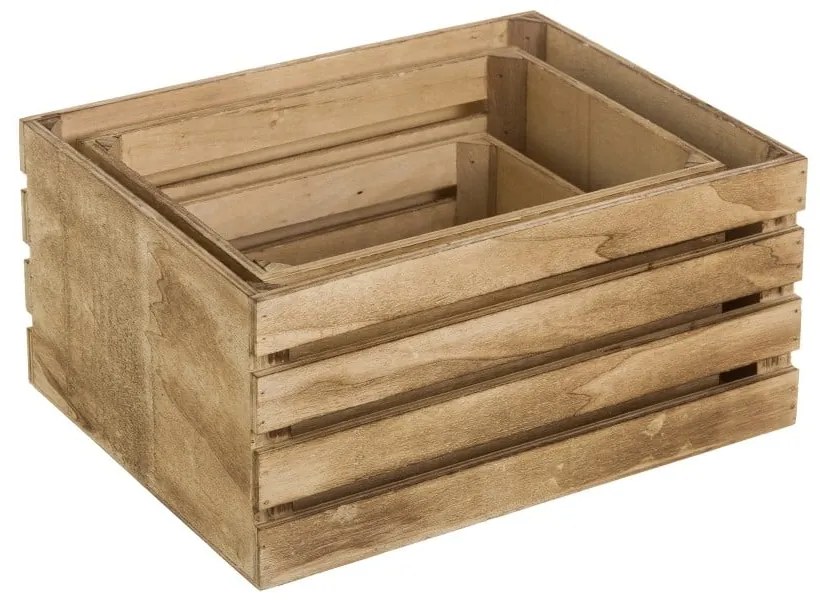 Pojemniki w naturalnym kolorze zestaw 3 szt. 31x23x15 cm – Casa Selección