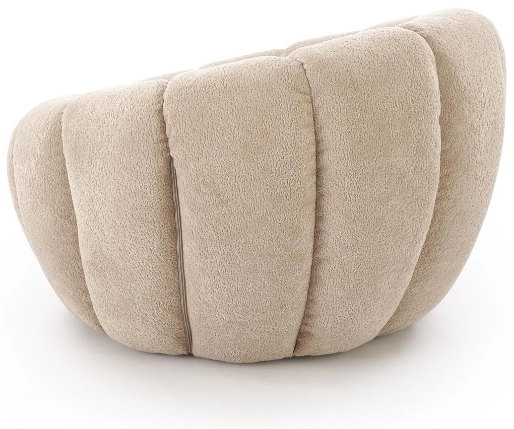 GASPAR 2 fotel wypoczynkowy siedzisko beżowy komfortowy tkanina pufa