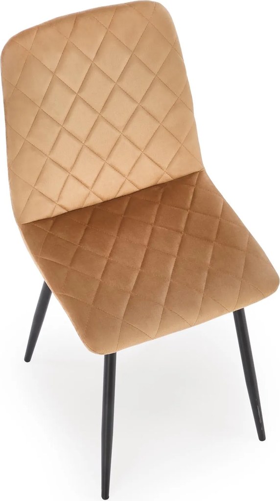 Pikowane krzesło do jadalni K525 Halmar z tkaniny velvetowej