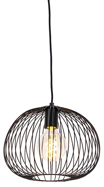 Designerska lampa wisząca czarna - Wire Dough
