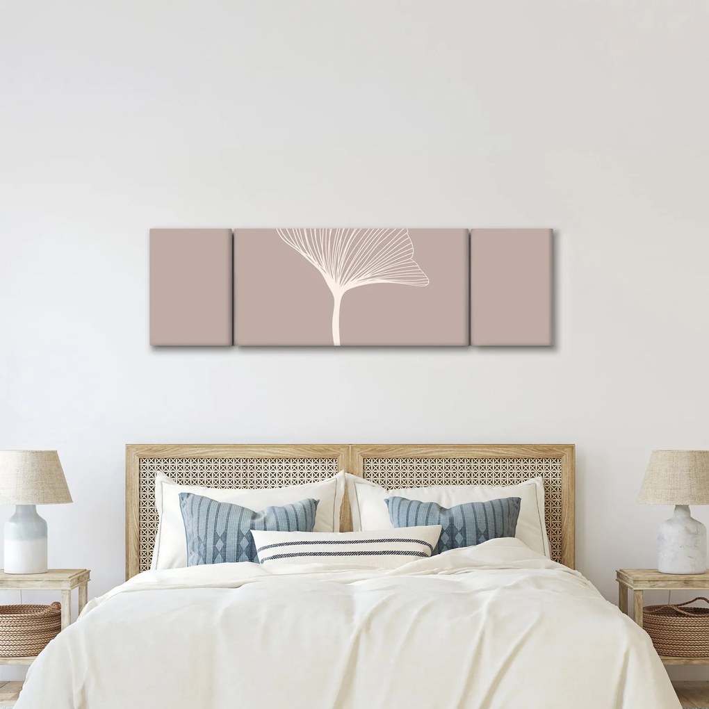 Obraz - Beżowe liście N⁰5 (170x50 cm)