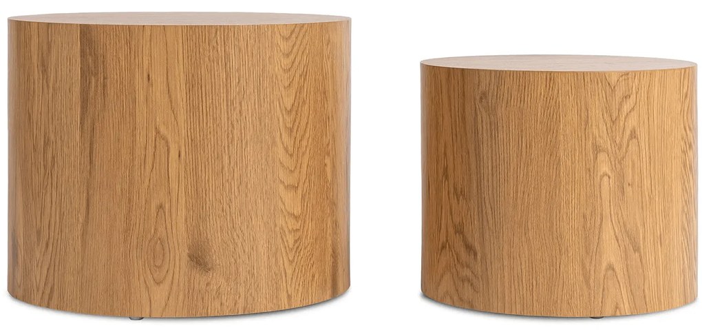 Zestaw Stolików Kawowych LEILA 43 cm/53 cm Dąb Naturalny Skandynawski Loft