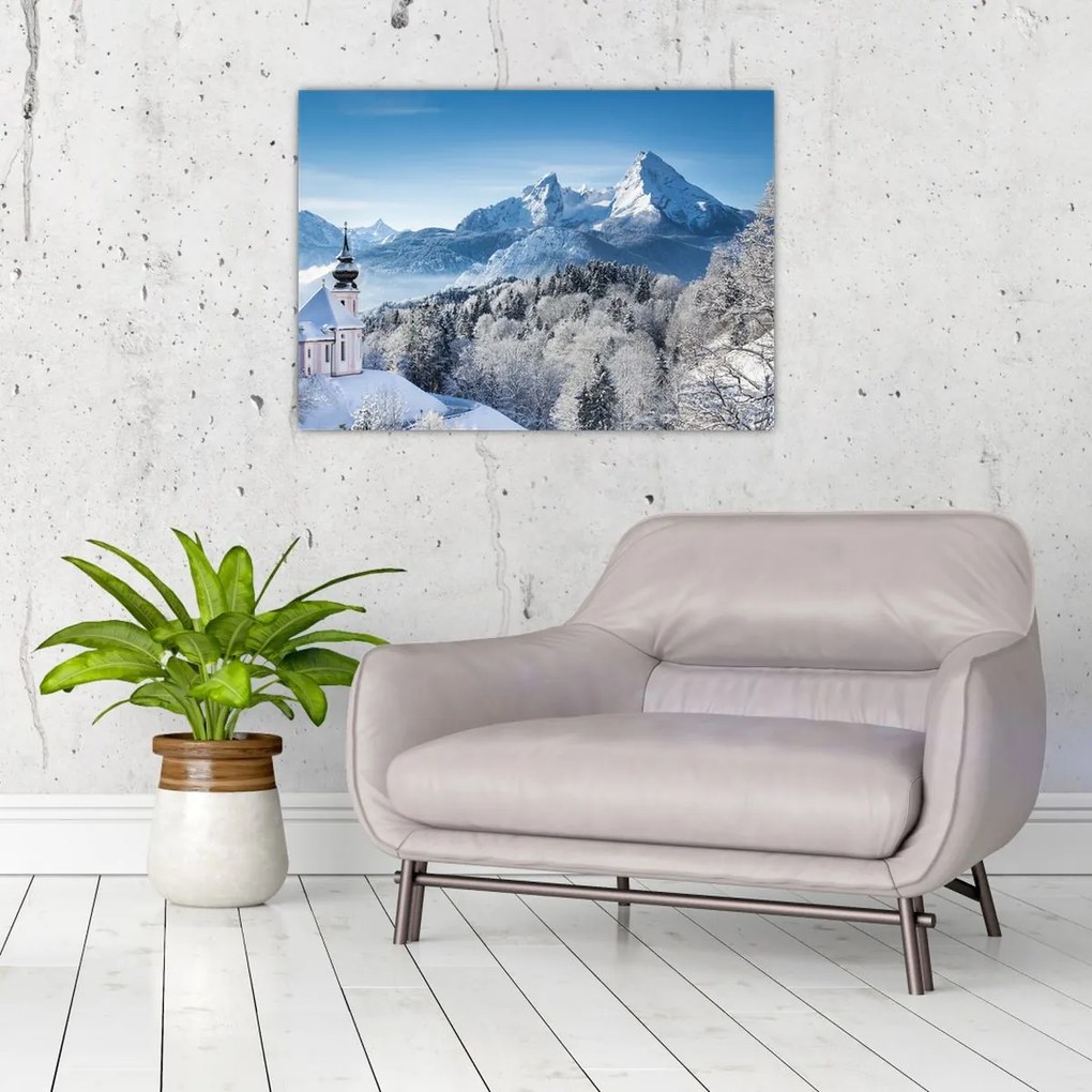 Obraz - Rzut oka na zimowy krajobraz (70x50 cm)