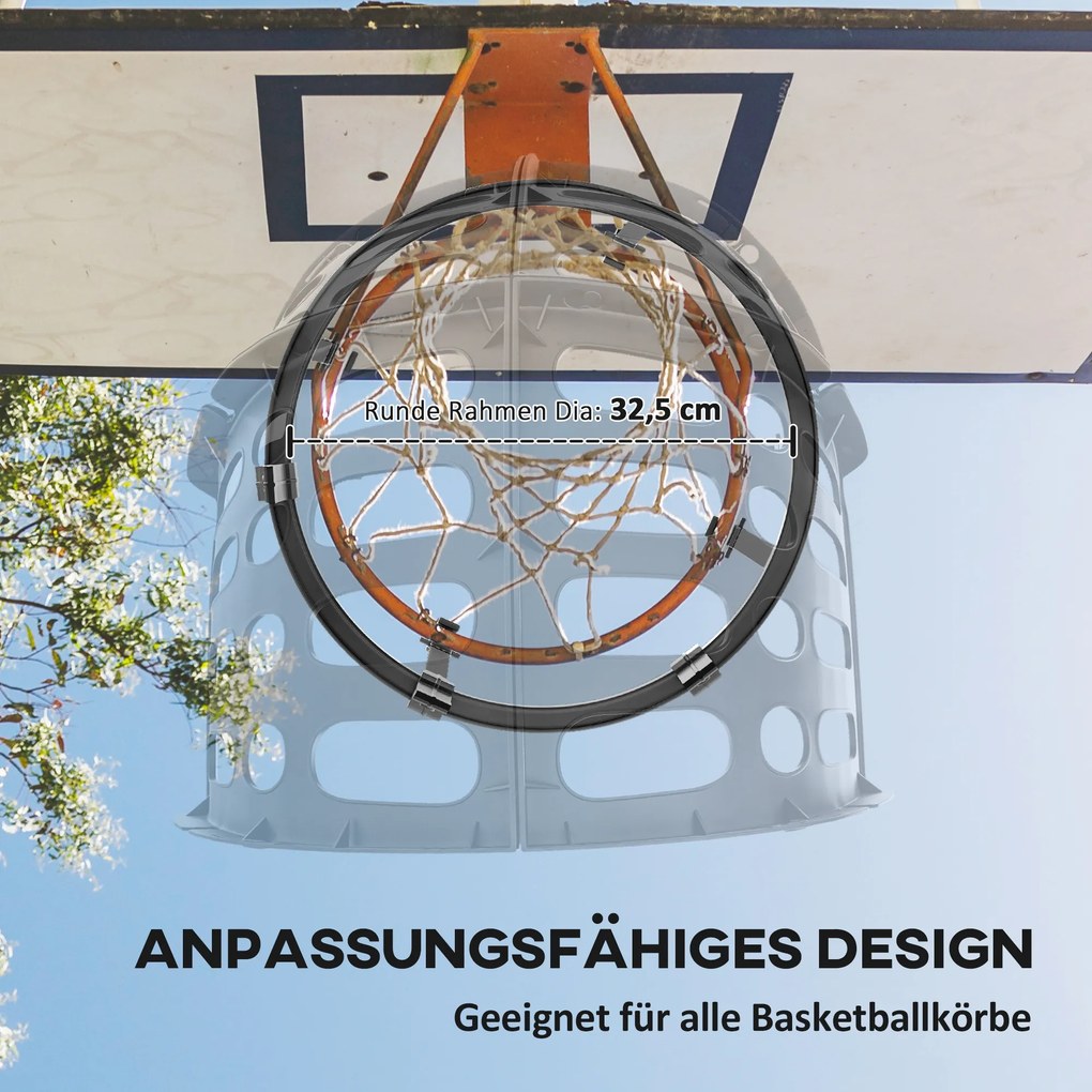 SPORTNOW Rebounder do koszykówki, regulowana wysokość, obrót 360°, Plastik, 35,6Dł x 35,6S x 75,5W cm, Czarny