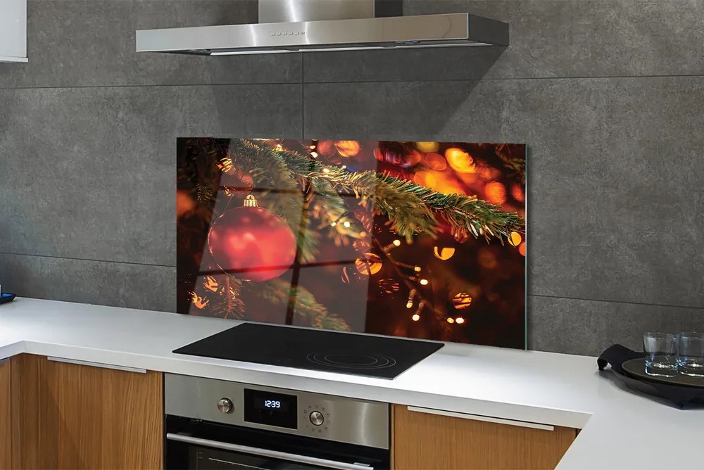 Szklany Panel Lśniąca Bombka Choinkowa