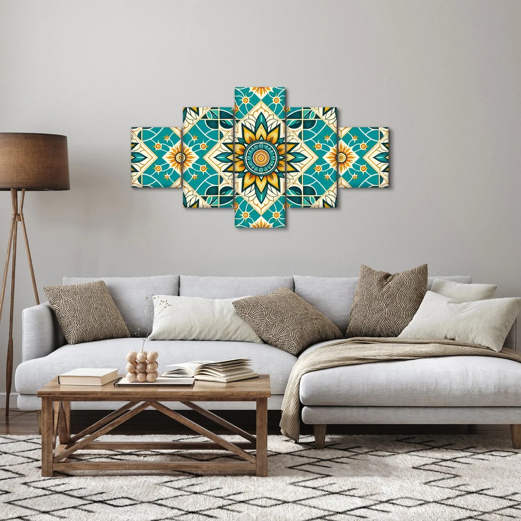 Obraz - Turkusowy wzór (125x70 cm)