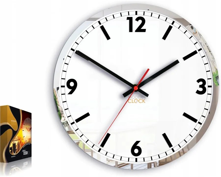 Zegar ścienny okrągły cichy nowoczesny akrylowy na ścianę duże cyfry loft