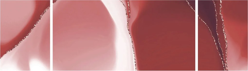 Obraz - Czerwony abstrakcyjny kwiat N⁰3 (170x50 cm)