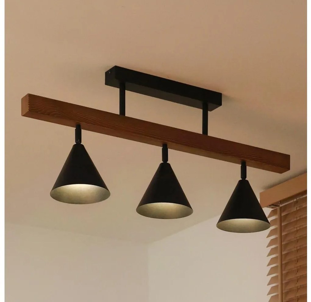 Duolla - Przysufitowy żyrandol IRONLINE 3xG9/3W/230V sosna dąb/czarny