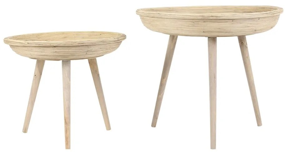 Rattanowe okrągłe stoliki zestaw 2 szt. ø 56 cm Colon – Light & Living