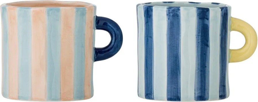Niebiesko-różowe kubki ceramiczne zestaw 2 szt. 250 ml Phoenix – Bloomingville