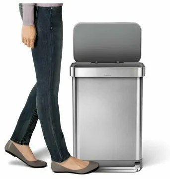 Simplehuman Kosz na śmieci z pedałem 55 l, srebrny, 55 l