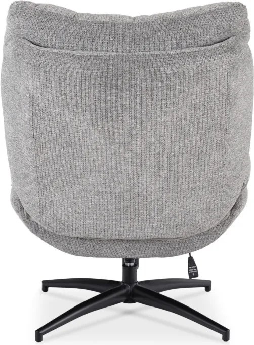 Fotel Wypoczynkowy Obrotowy FREMONT z Podnóżkiem Szary Nowoczesny