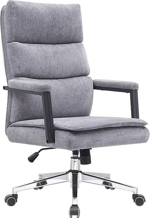 Fotel biurowy - obrotowy i regulowany na wysokość - materiał - szary - MLINAR