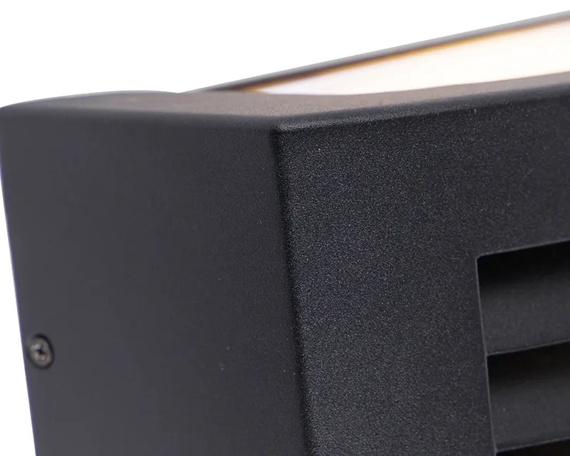 Nowoczesna lampa ścienna zewnętrzna czarna IP44 - Hurricane 1