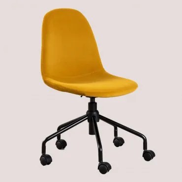 Krzesło Biurowe Z Aksamitu Glamm Mostaza - Sklum