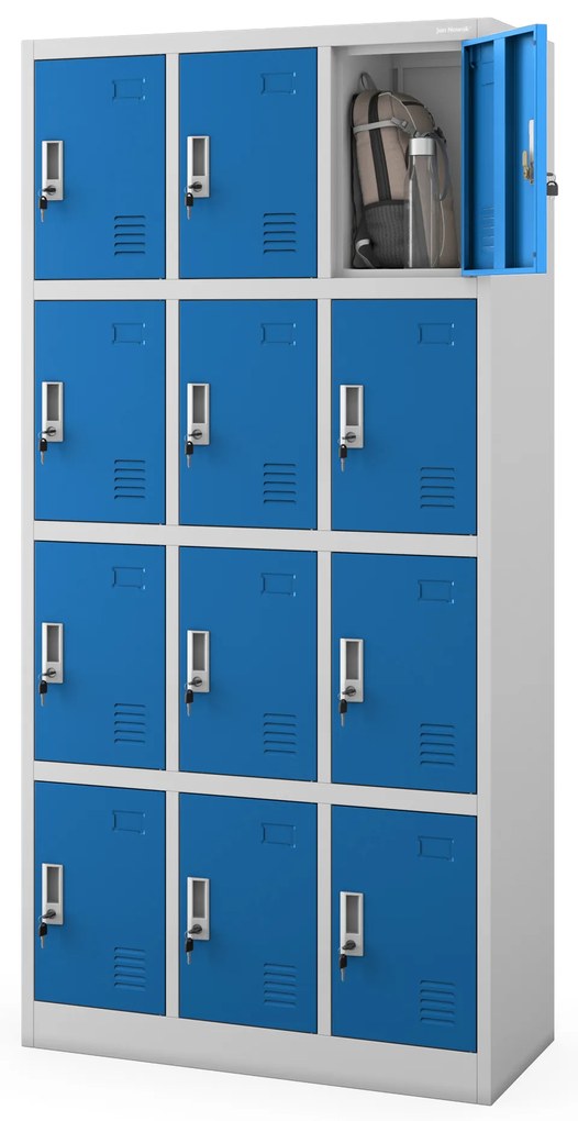 Szafka skrytkowa socjalna BHP szaro-niebieska: MARCIN, 900 x 1850 x 400 mm