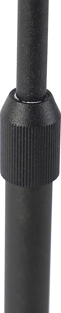 Lampa stołowa czarna regulowana z kloszem w jasnoszarym kolorze 35 cm - Parte