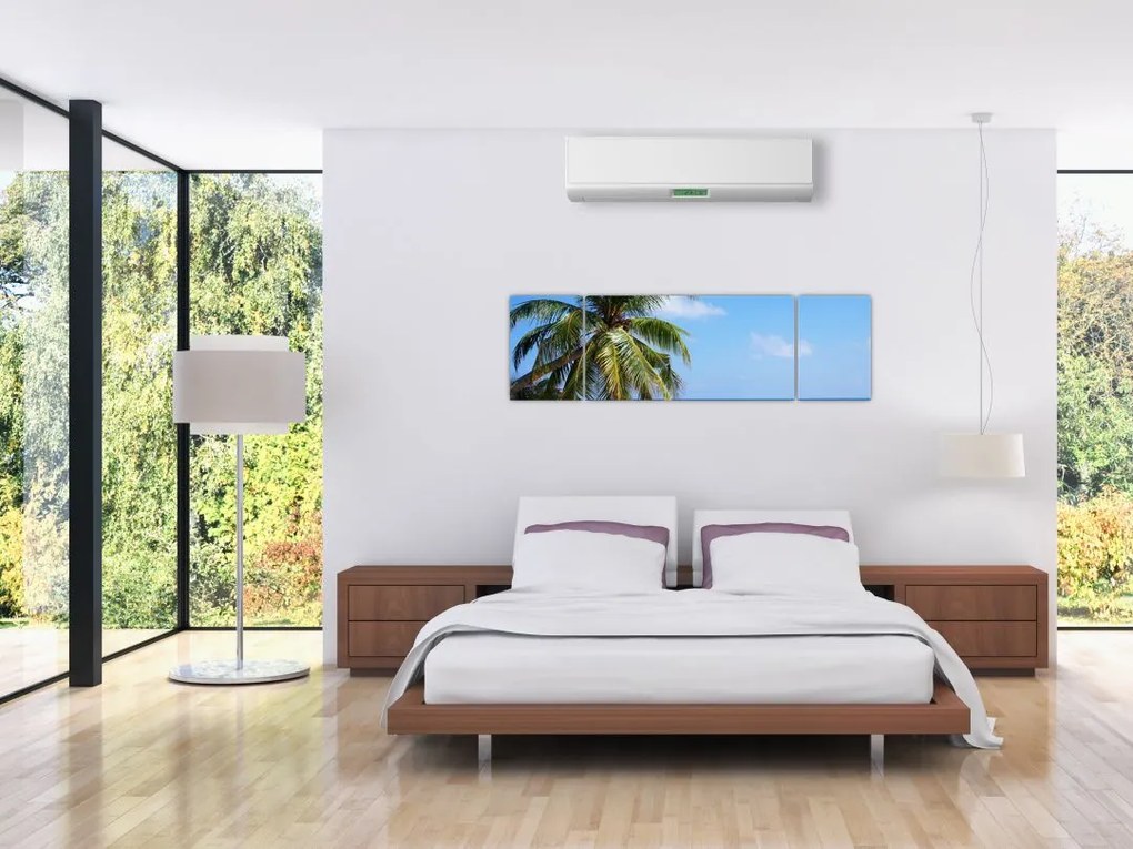 Obraz palmy na plaży (170x50 cm)
