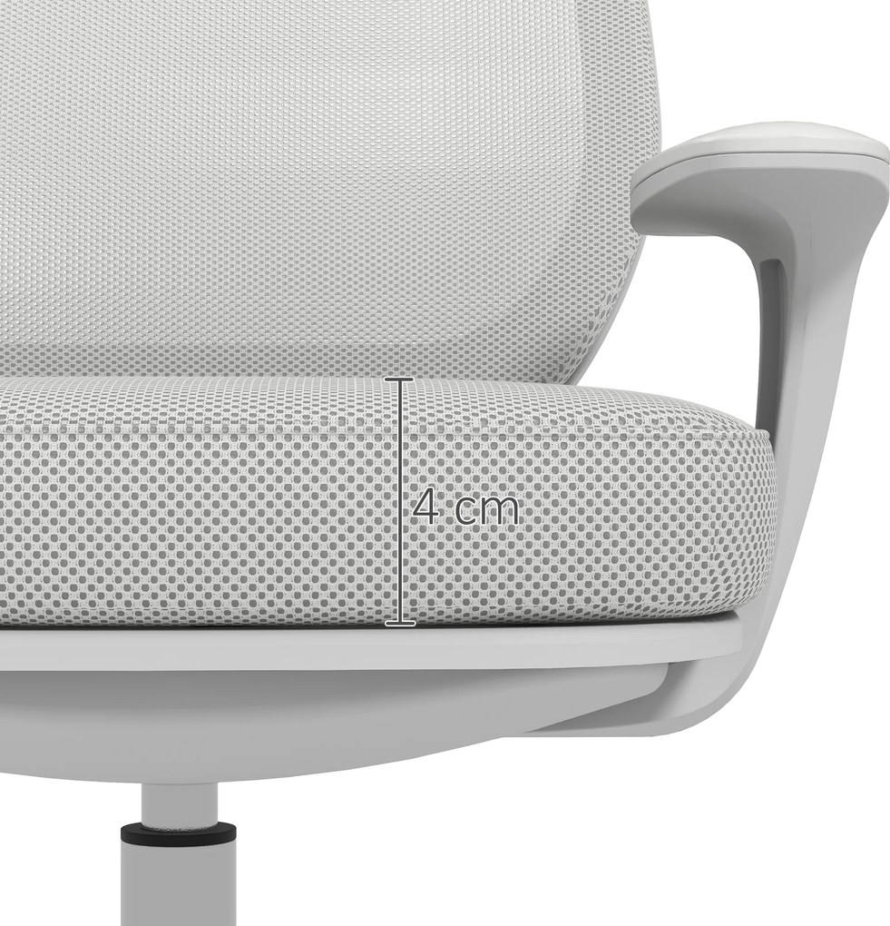 Vinsetto Fotel biurowy, ergonomiczny fotel biurkowy z funkcją obrotu, regulowany 55 x 48 x 82,5-94,5 cm, szary