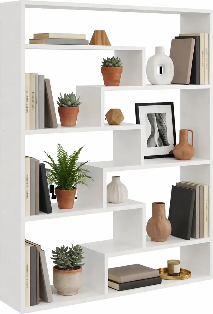 Skandynawski Regał Biały Wiszący Lub Stojący Dąb W1-P20