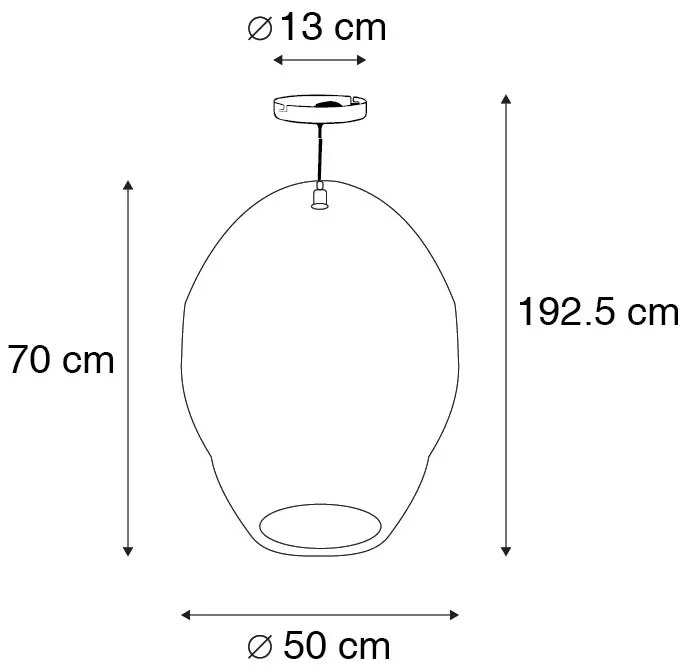 Orientalna lampa wisząca złota 70 cm - NidumKolonialny Oswietlenie wewnetrzne
