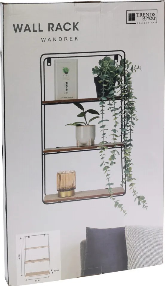 Półka ścienna do pokoju HOME FLOW, 30 x 10 x 50 cm
